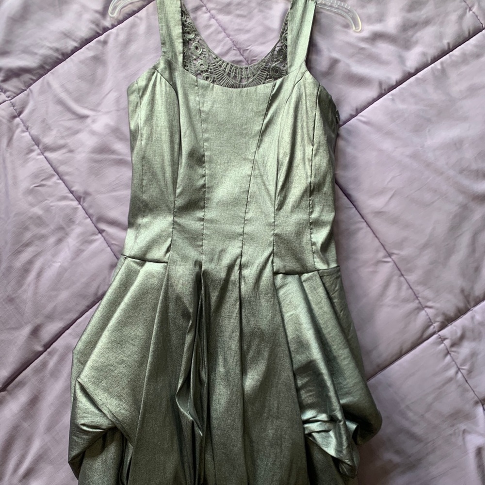 Jessica McClintock Gun Metal Gray Mini Dress